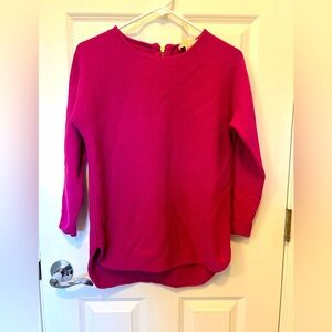 Michael Kors Vibrant Pink Long Sleeve Rounded Hem Top